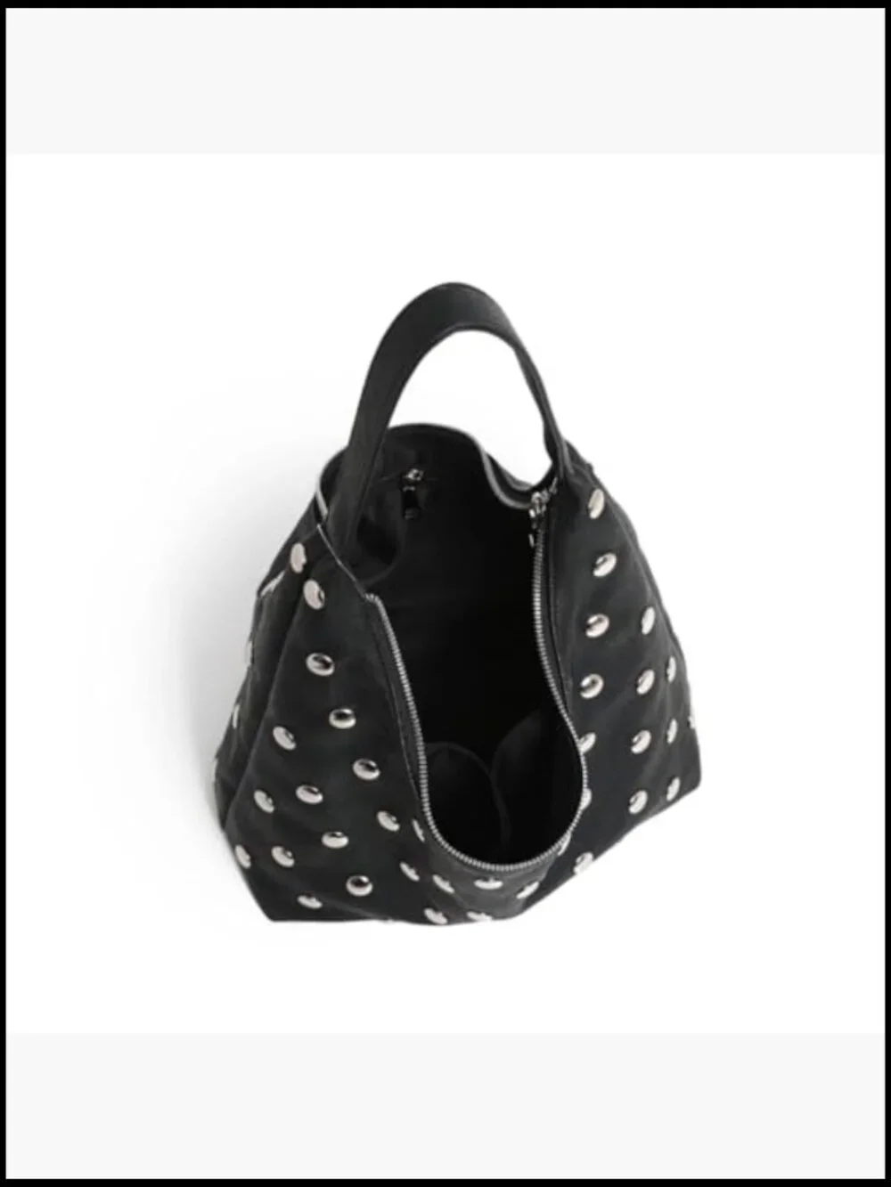 Studded Hobo Bag Vegan Leather Slouchy Tote Shoulder Handbag Purse